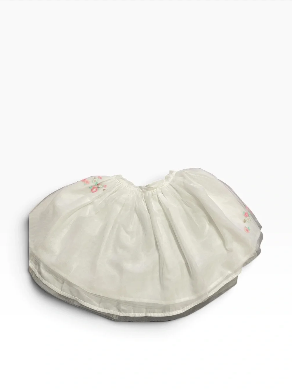 Carter’s White Tulle Skirt with Pink Floral Embroidery Size 6/6x